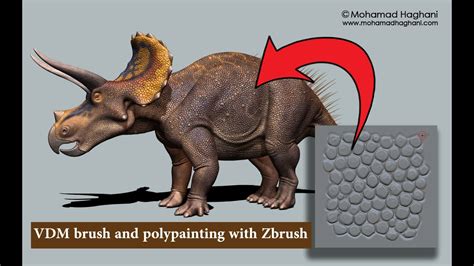 How I Sculpt And Paint My Dinosaur Triceratops Skin With Zbrush Vdm