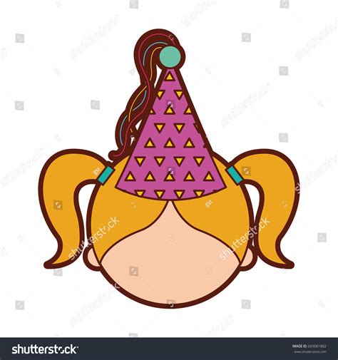 Cute Girl Party Hat Character Icon Stock Vector Royalty Free 669081802 Shutterstock
