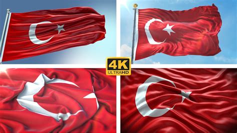 Dalgalanan Türk Bayrağı 4 Farklı Animasyon YouTube