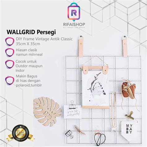 Jual Grid Dinding Wall Grid Kawat Hiasan Dinding 35 X 35 Shopee Indonesia