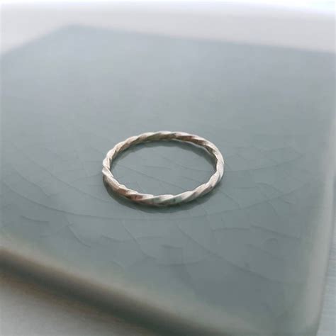 Twisted Sterling Silver Stacking Ring By Anna Calvert Jewellery