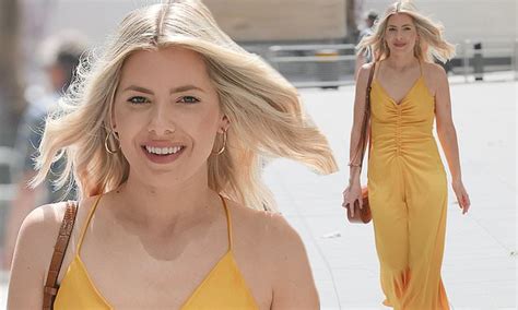 Mollie King Turns Heads In Plunging Sunshine Yellow Dress As She Makes Stylish Arrival At Radio