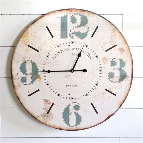 Distressed White Wall Clock Antique Farmhouse