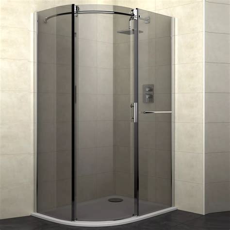 Cooke And Lewis Eclipse Offset Quadrant Rh Shower Enclosure With Single Sliding Door And Smoked