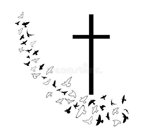 Dove Flying With A Symbol Of Religion Cross Dove Of Peace No War