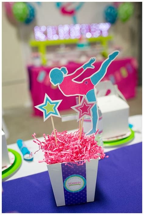 A Bright And Colorful Gymnastics Birthday Party Anders Ruff Custom