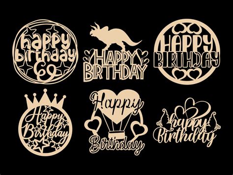 Happy Birthday SVG, Cake Topper Svg, Png - So Fontsy