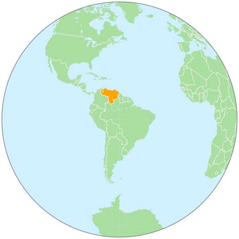 Venezuela On Globe Geographycountrymapsgloballocationsouth