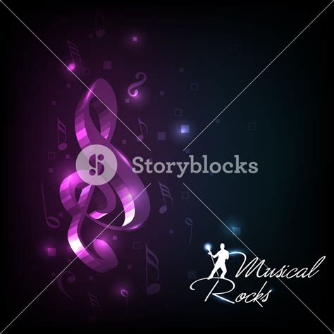 Abstract Musical Notes With Shiny Background Vector Royalty Free