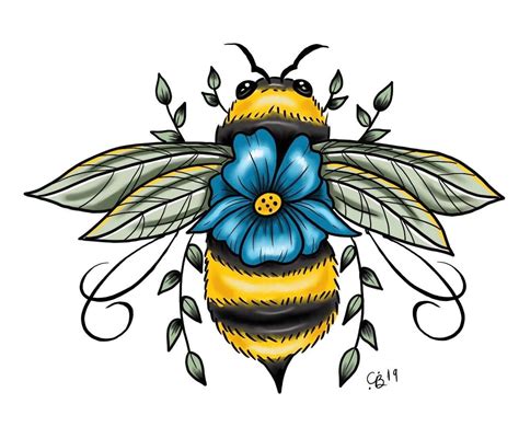 Organic Bee Art Bee Art Bee Tattoo Art