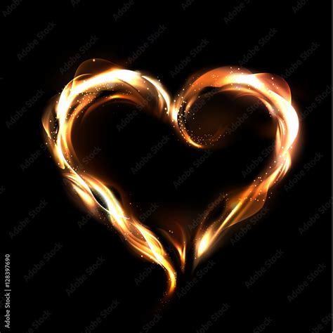 Flaming Heart Vector Illustration Stock Vector Adobe Stock
