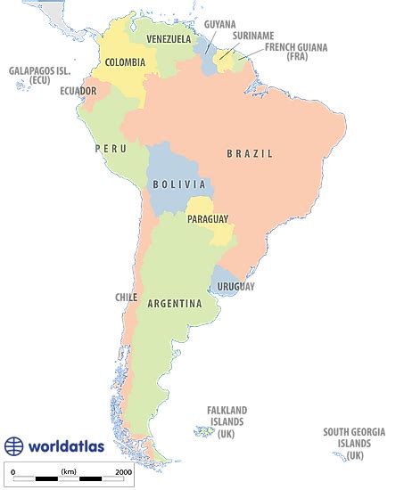South America Political Map With Grey Country Labels Vrogue Co