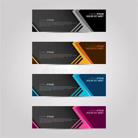 Modern And Cool Web Banner Template In A Set Stock Illustration