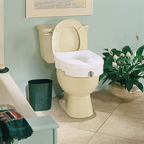 Carex E Z Lock Raised Toilet Seat Adds 5 Inches To Toilet Height
