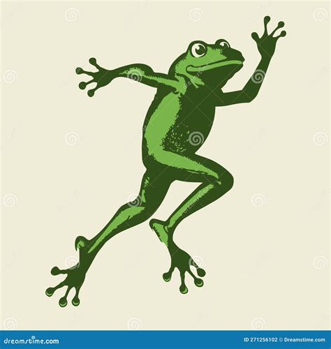 Cartoon Illustration Of A Jumping Frog Stock Vector Illustration Of