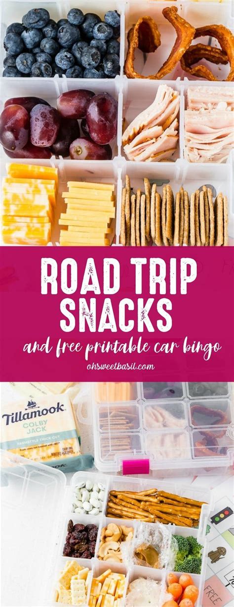 Road Trip Snacks And Free Printable Car Bingo Roadtrip Snacks For