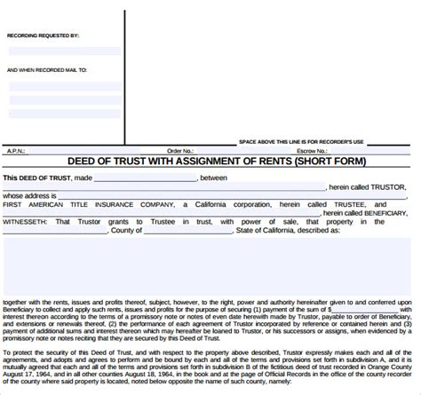 Free 8 Deed Of Trust Forms In Pdf Ms Word