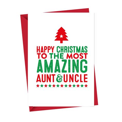Amazing Aunt And Uncle Christmas Card A Is For Alphabet