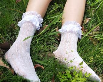 White Lace Socks Etsy