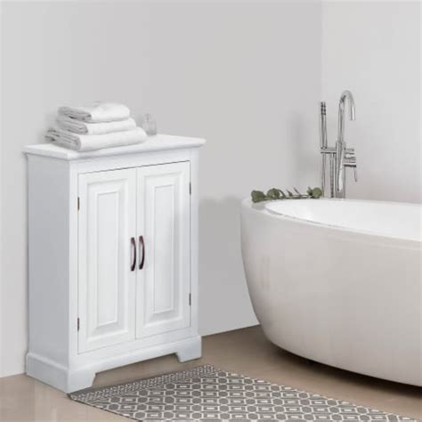 Elegant Home Fashions Wooden Bathroom Freestanding Floor Storage