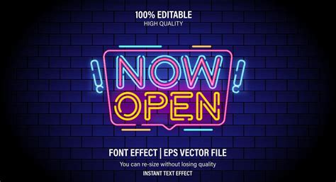 Premium Vector Now Open Neon Signs Vector Now Open Design Template