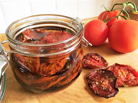 Oven Dried Tomatoes Cooked And Stored In Olive Oil