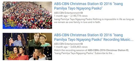Abs Cbns Isang Pamilya Tayo Ngayong Pasko Christmas Station Id Hits