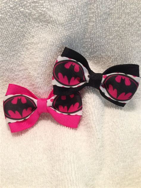 Cute Girly Batgirl Logo On Polka Dot Confetti Hair Bow On Etsy