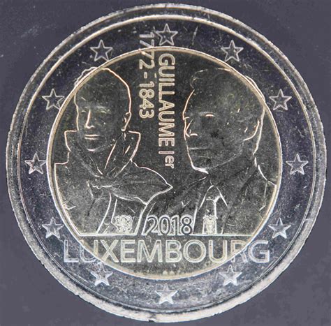 Luxemburg 2 Euro Münze 175 Todestag Von Großherzog Guillaume I 2018