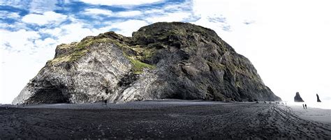 Hd Wallpaper Iceland Vik Black Sand Beach Mountain Seaside Rock