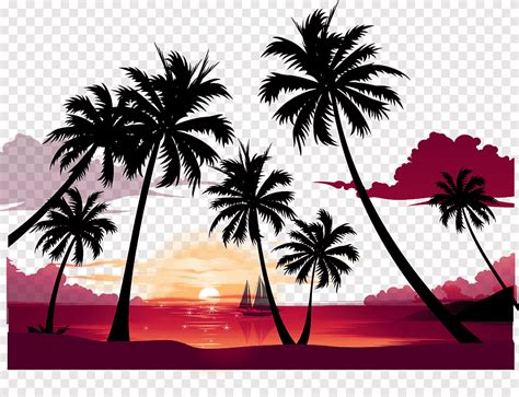 Display Resolution Summer Beach Sunset Poster Background Material