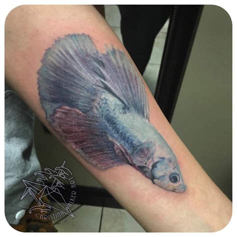 Betta Fish Tattoo By Christina Betta Fish Tattoo Tattoos Koi Tattoo
