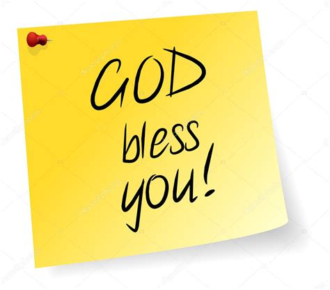 Yellow Sticky Note With God Bless You Message — Stock Vector 33221755