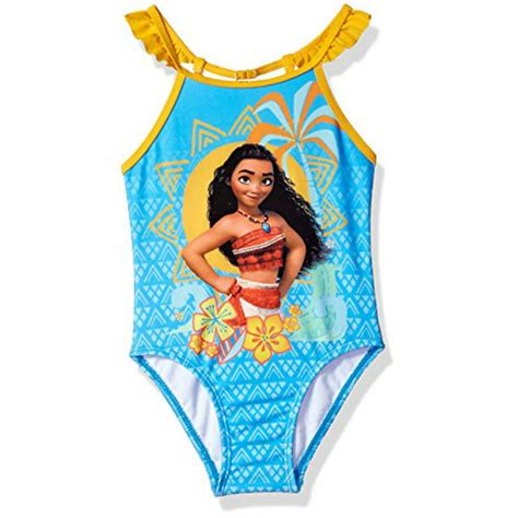 Moana Disney Girls Toddler Moana Swimsuit Sky Blue 2t Walmart