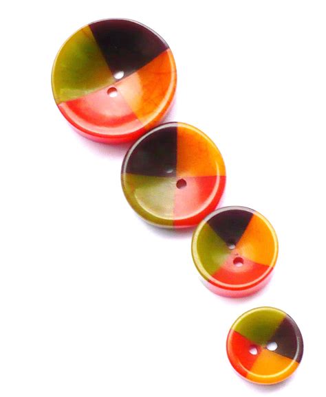 4 Multicolor Bakelite Buttons From Looluus On Ruby Lane
