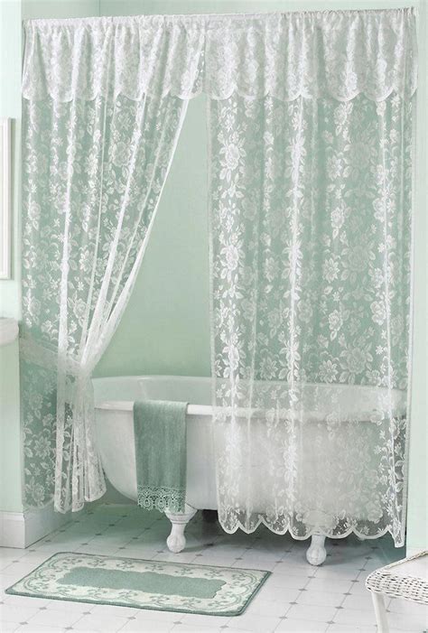 Rose Lace Bath Shower Curtain Lace Shower Curtains