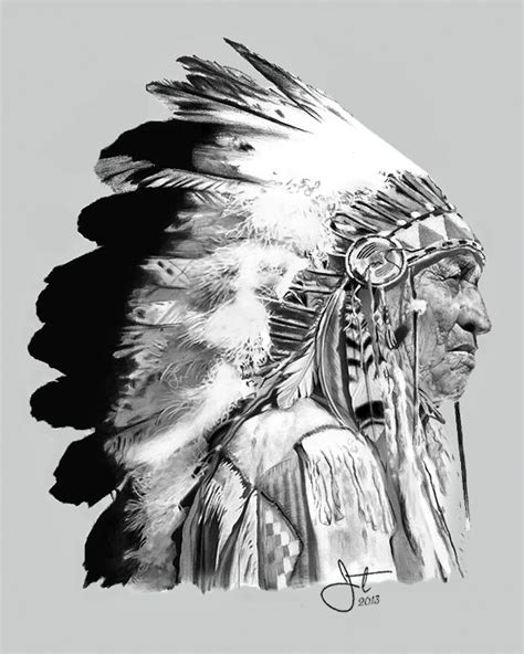 Portrait Drawings By Jatinder Singh Native American Drawing Native