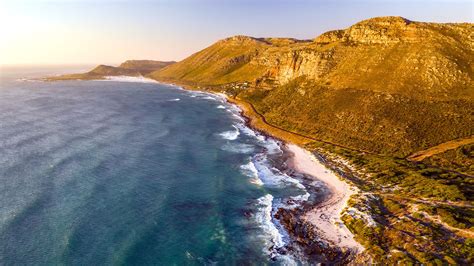 Nature Landscape Mountains Rocks Grass Waves Sky Coast South Africa