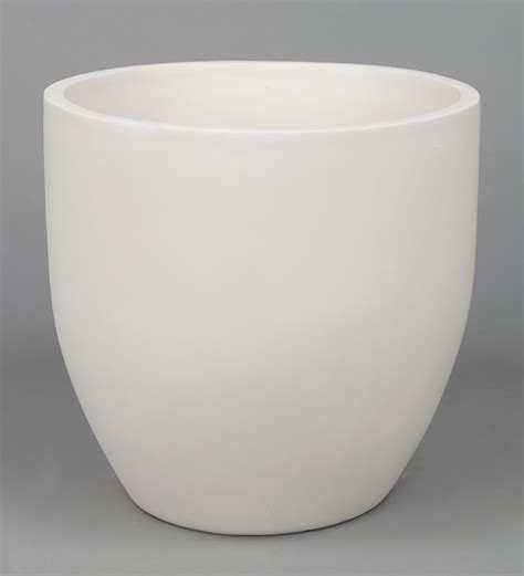 Buy White Polystone Cup Shaped Medium Planter By Yuccabe Italia Online
