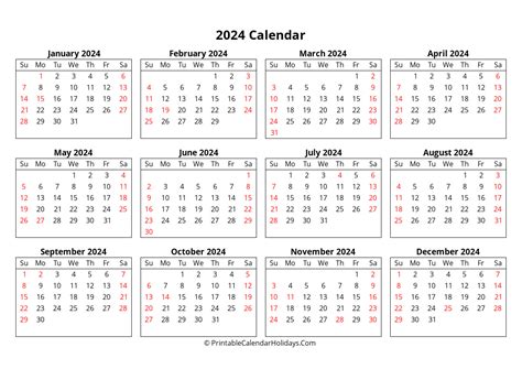 Calendar 2024 By Weeks Printable Monthly Calendar 2024