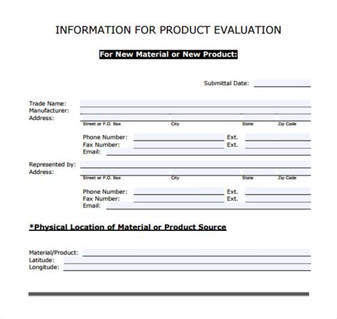 Free 8 Sample Product Evaluations In Pdf