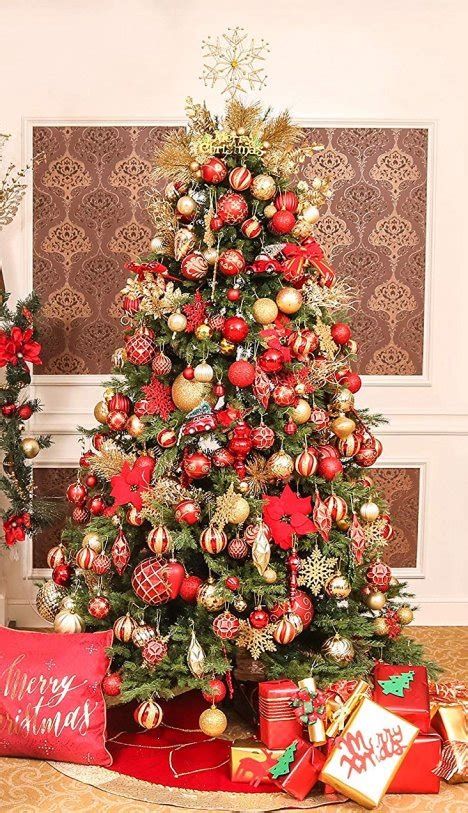 Red And Gold Christmas Tree Designing Perfect Christmas Trees