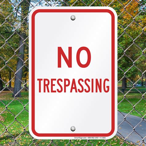 No Trespassing Sign With Red Border Sku K 1683