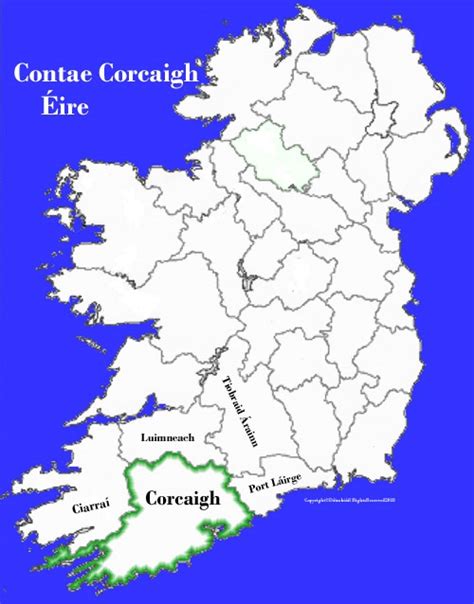 Cork county map and flag Ireland