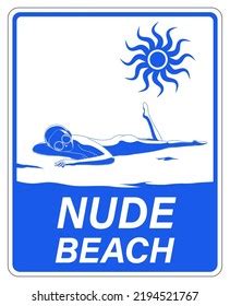 Nude Beach Sign Nude Beach Nude Stock Vector Royalty Free 2194521767