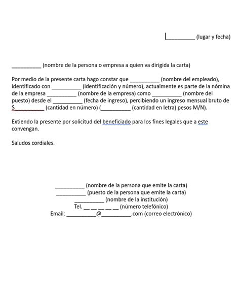 Modelo Carta Laboral Para Descargar Y Editar En Formato Word