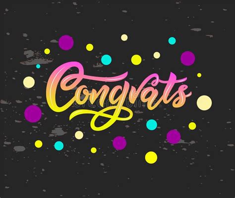 Congrats Modern Calligraphy Hand Letteringcolorful On Chalkboard