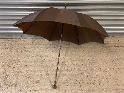 Unusual Early Th Century Antique Vintage Umbrella With Bamboo Shaft