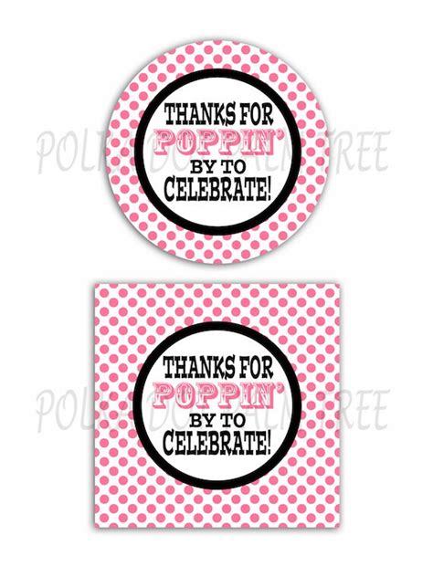 Instant Download Diy Printable Pink Polka Dot Thanks For Etsy