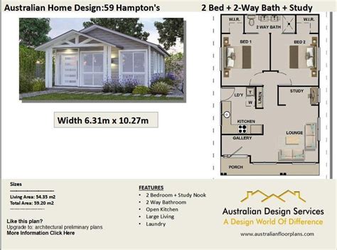 635 sq feet or 59.8 m2 | Hamptons Style 2 Bedroom granny ...